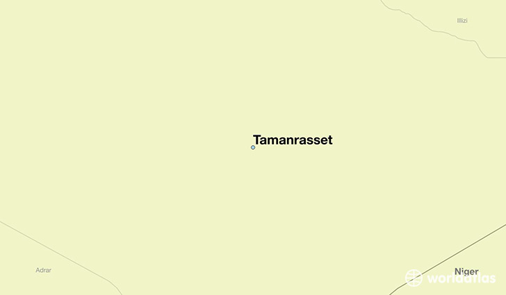 map showing the location of Tamanrasset