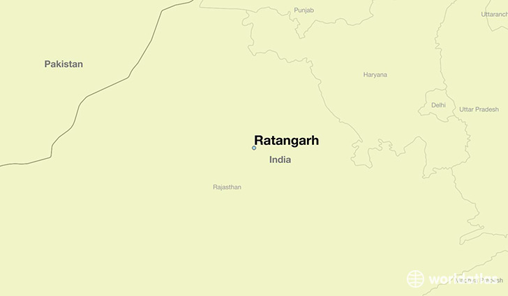 map showing the location of Ratangarh
