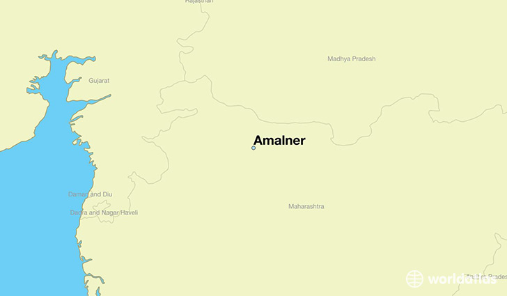map showing the location of Amalner
