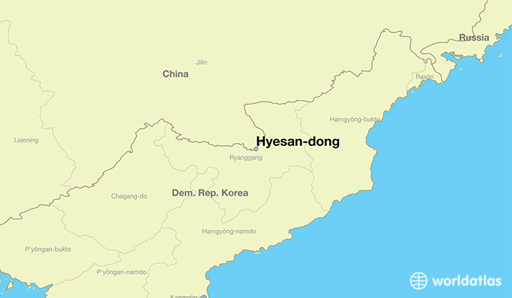 map showing the location of Hyesan-dong