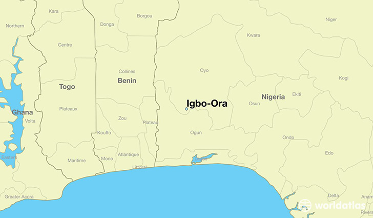 map showing the location of Igbo-Ora
