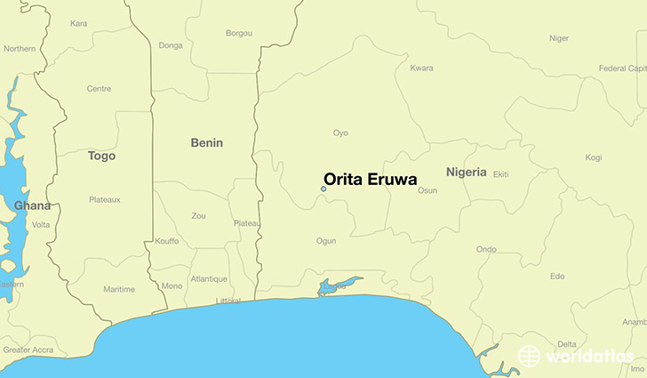 map showing the location of Orita Eruwa