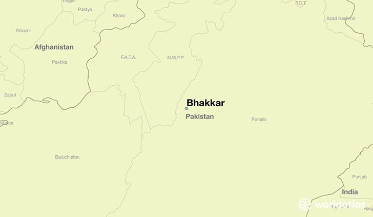 map showing the location of Bhakkar