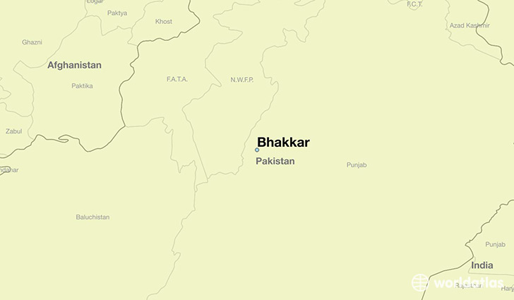 map showing the location of Bhakkar