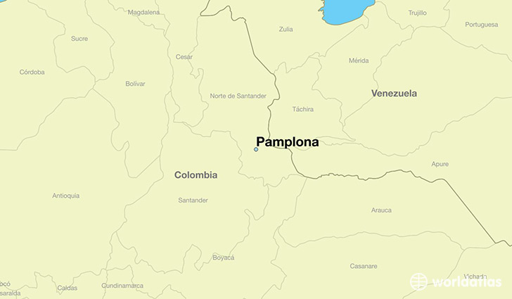 map showing the location of Pamplona