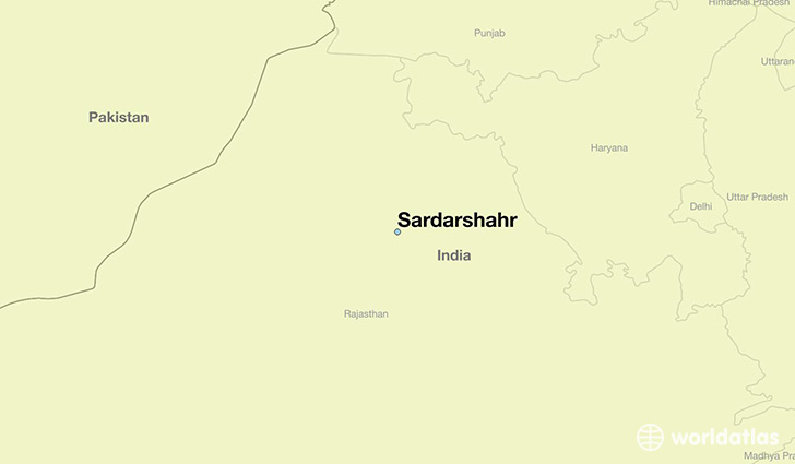 map showing the location of Sardarshahr