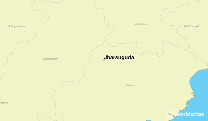 map showing the location of Jharsuguda