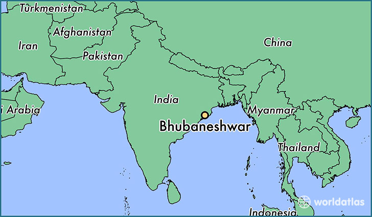 map showing the location of Bhubaneshwar