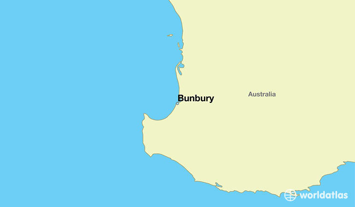 map showing the location of Bunbury