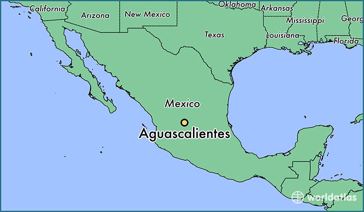map showing the location of Aguascalientes