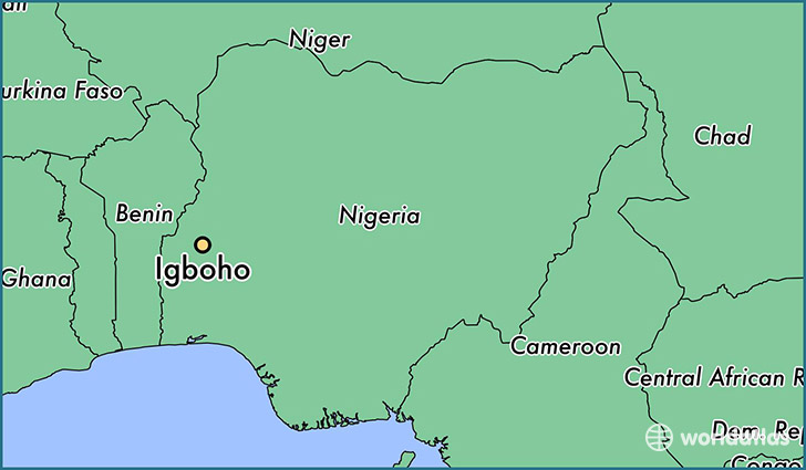 map showing the location of Igboho