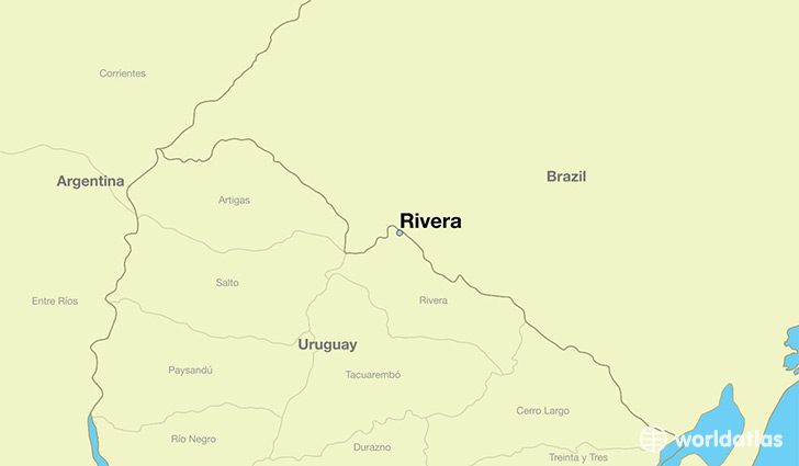 map showing the location of Rivera