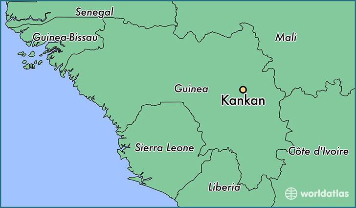 map showing the location of Kankan