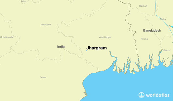 map showing the location of Jhargram