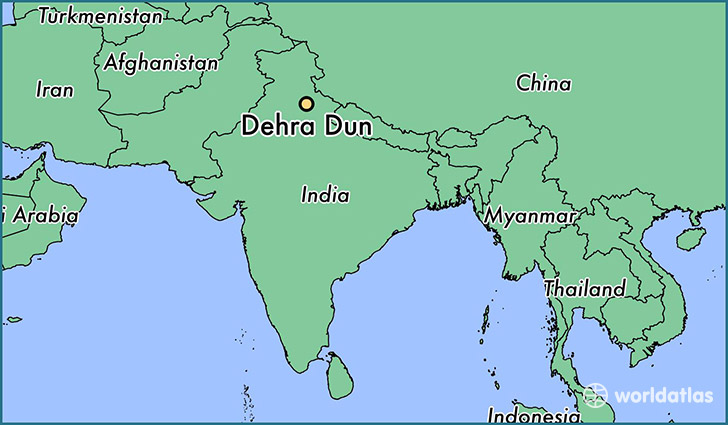 map showing the location of Dehra Dun