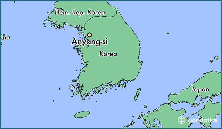 map showing the location of Anyang-si