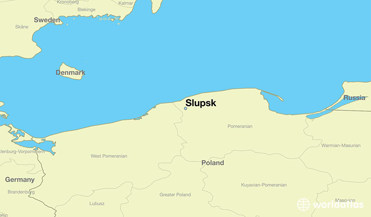 map showing the location of Slupsk
