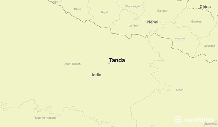 map showing the location of Tanda