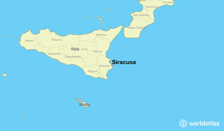 map showing the location of Siracusa