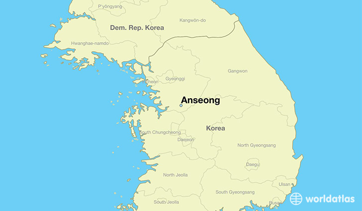 map showing the location of Anseong