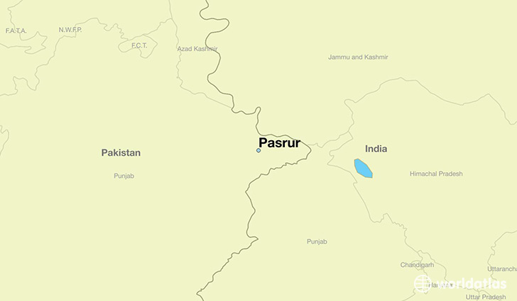 map showing the location of Pasrur