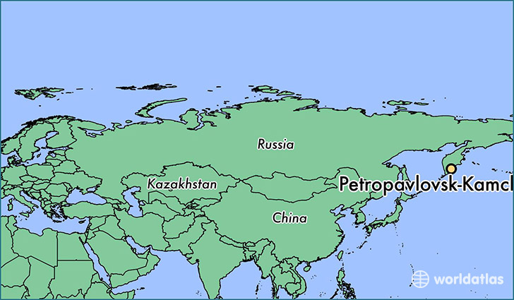 map showing the location of Petropavlovsk-Kamchatsky