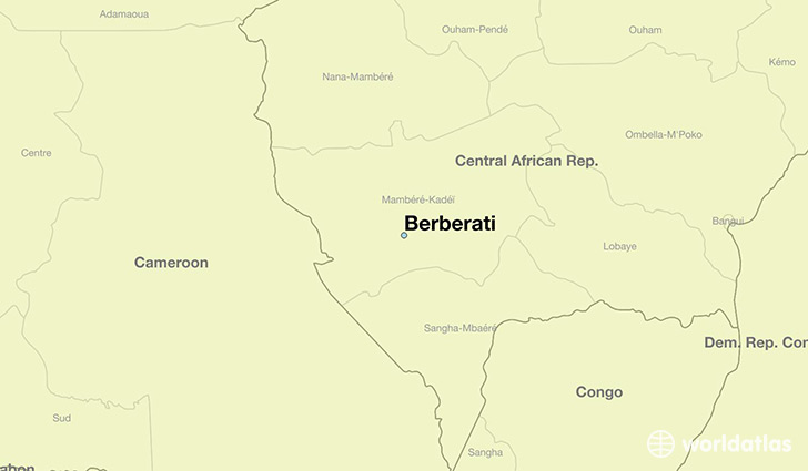 map showing the location of Berberati