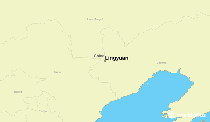 map showing the location of Lingyuan