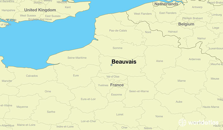 map showing the location of Beauvais