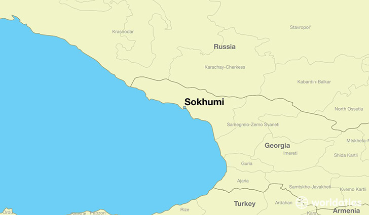 map showing the location of Sokhumi