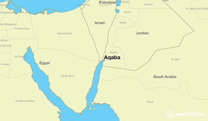 map showing the location of Aqaba