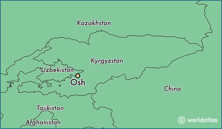 map showing the location of Osh