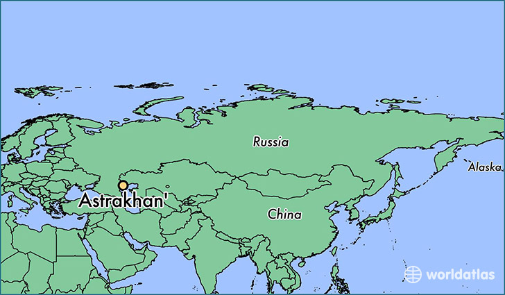 map showing the location of Astrakhan'