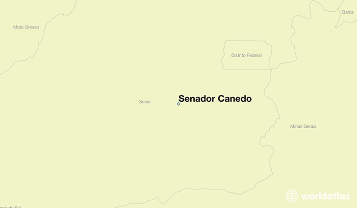 map showing the location of Senador Canedo
