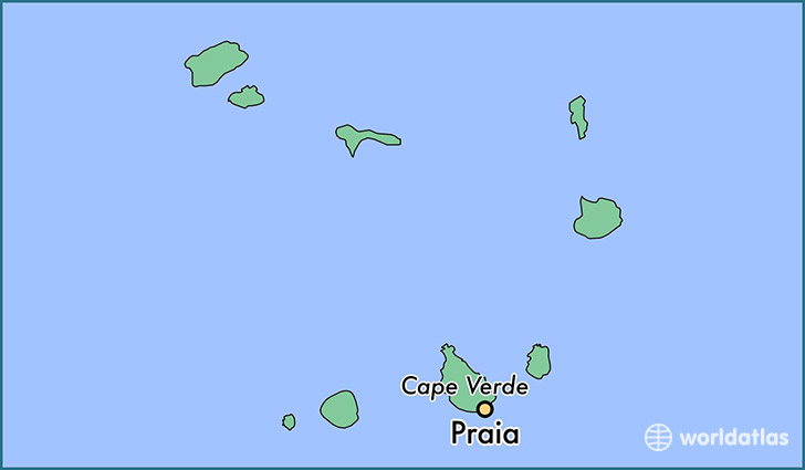 map showing the location of Praia
