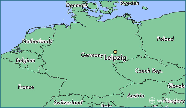 map showing the location of Leipzig
