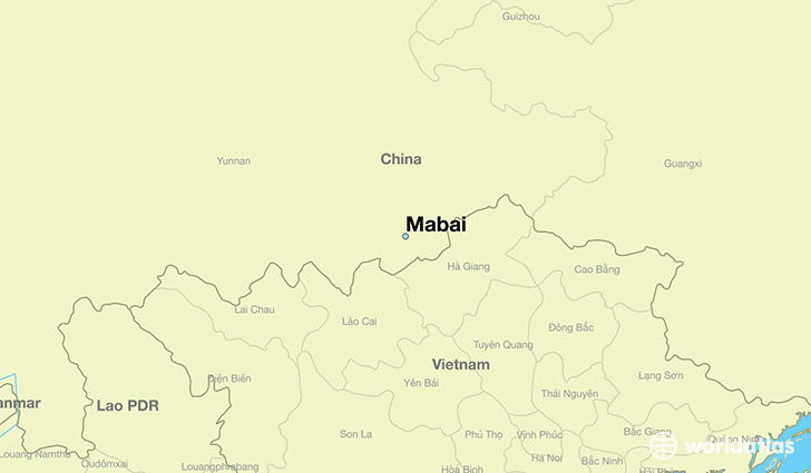 map showing the location of Mabai