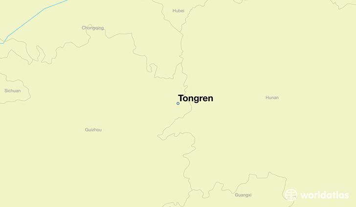 map showing the location of Tongren