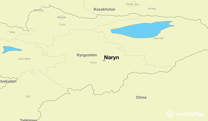 map showing the location of Naryn