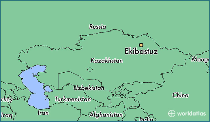 map showing the location of Ekibastuz