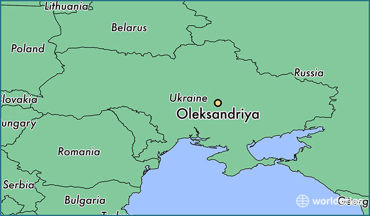 map showing the location of Oleksandriya