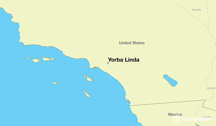map showing the location of Yorba Linda