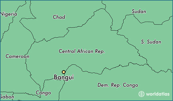 map showing the location of Bangui