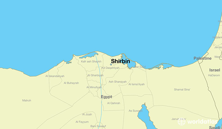map showing the location of Shirbin