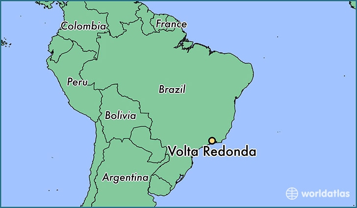 map showing the location of Volta Redonda