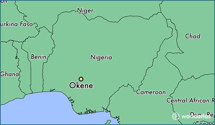 map showing the location of Okene