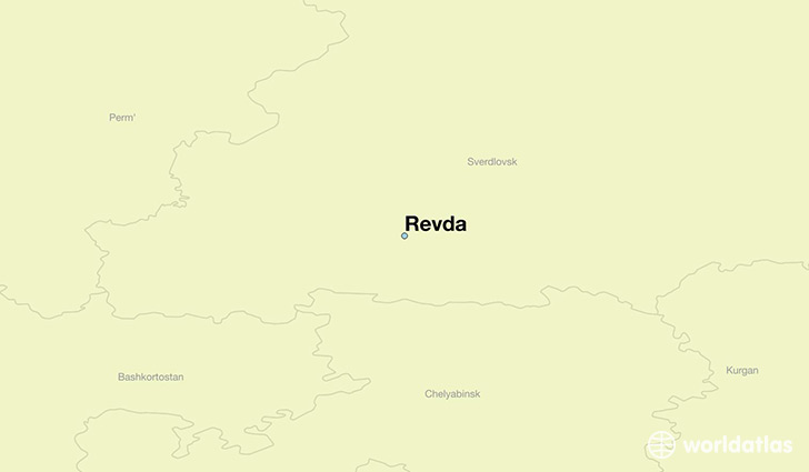 map showing the location of Revda