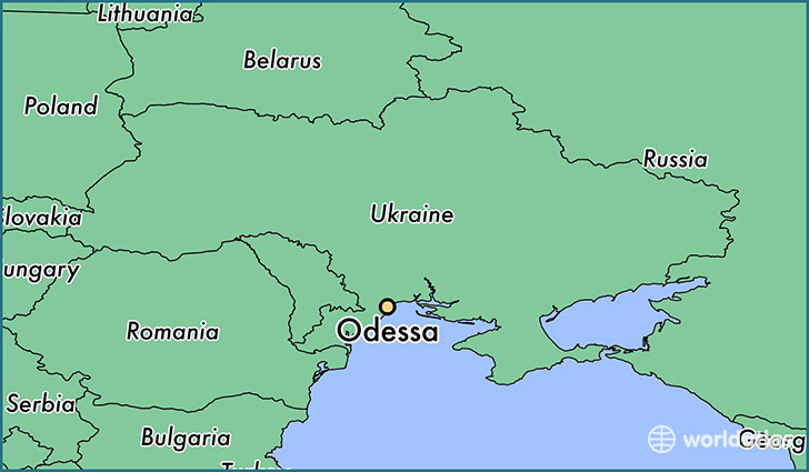 map showing the location of Odessa