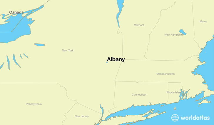 map showing the location of Albany