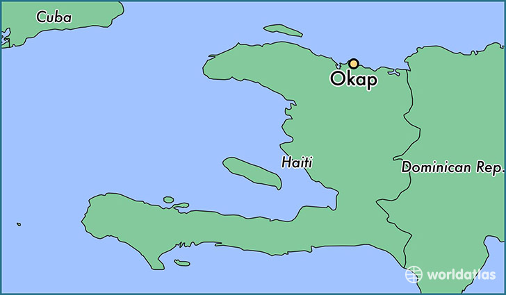 map showing the location of Okap